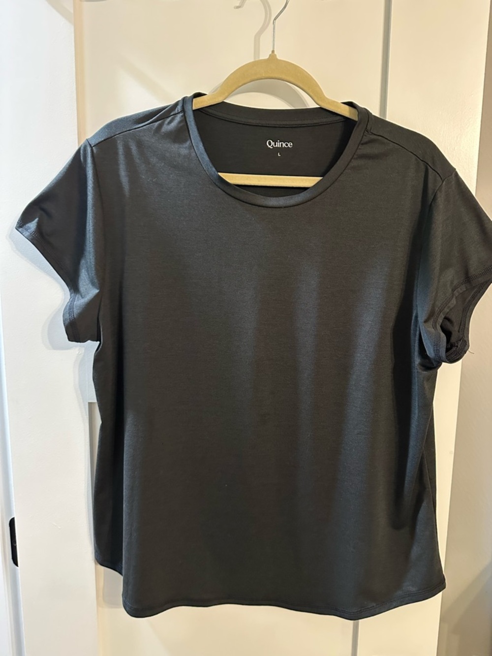 Quince Black Flowknit Breeze  Tee